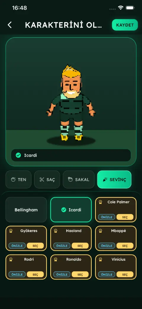 Striker Saga ev dekorasyonu ekranı